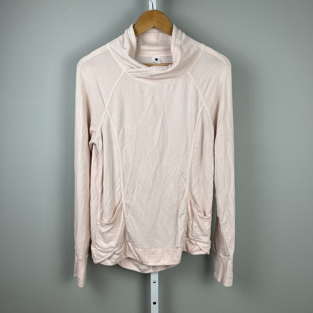 Yogalicious Shawl Collar Sweatshirt Top Womens Medium Relaxed Ballerina Pink